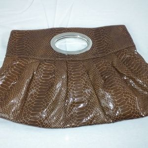 Express Faux Leather Croc Clutch Purse